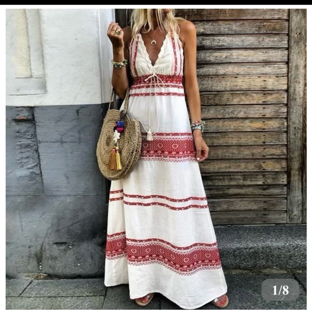 NWT Vintage Print Maxi Dress
